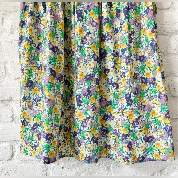 NWT Zara Floral Mini Dress Bow Tie Back Ruched Spaghetti Straps - Picture 4 of 8